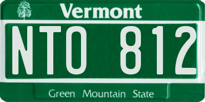 VT license plate NTO812