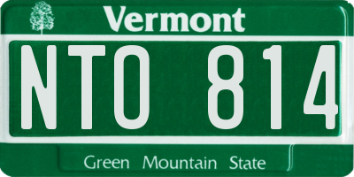 VT license plate NTO814