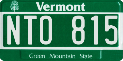 VT license plate NTO815