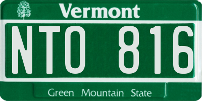 VT license plate NTO816
