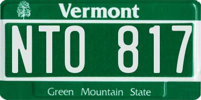 VT license plate NTO817