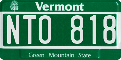 VT license plate NTO818