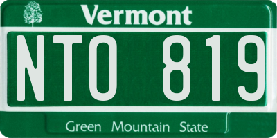 VT license plate NTO819