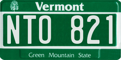 VT license plate NTO821