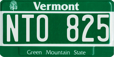 VT license plate NTO825