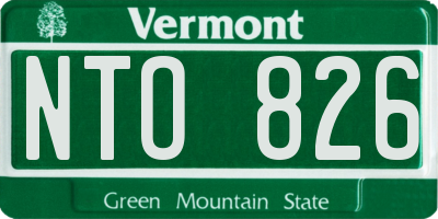 VT license plate NTO826