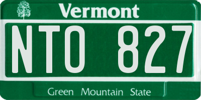 VT license plate NTO827