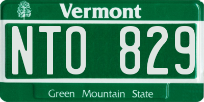 VT license plate NTO829