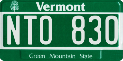 VT license plate NTO830