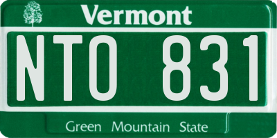 VT license plate NTO831