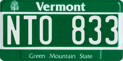 VT license plate NTO833