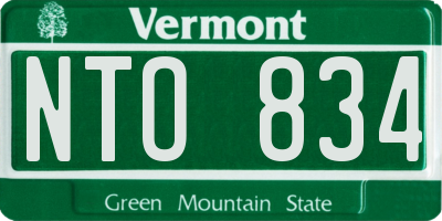 VT license plate NTO834