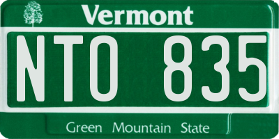VT license plate NTO835