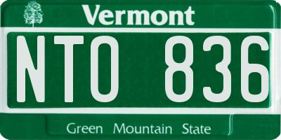 VT license plate NTO836