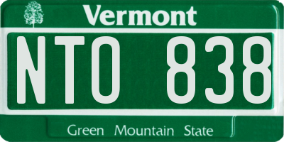 VT license plate NTO838