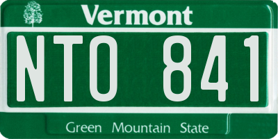 VT license plate NTO841