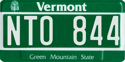VT license plate NTO844