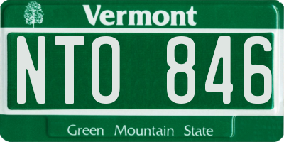 VT license plate NTO846