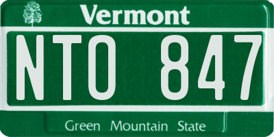 VT license plate NTO847