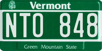 VT license plate NTO848