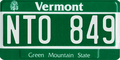 VT license plate NTO849