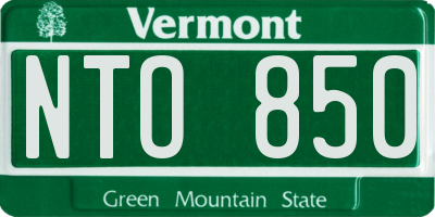 VT license plate NTO850