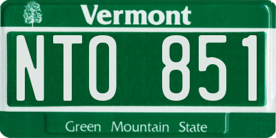 VT license plate NTO851