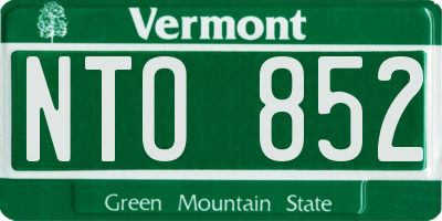 VT license plate NTO852