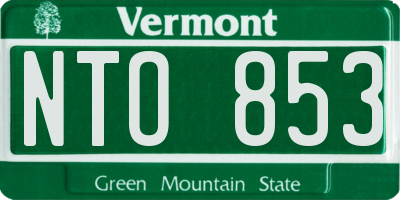 VT license plate NTO853