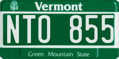 VT license plate NTO855