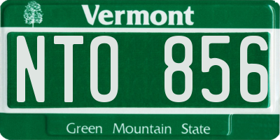 VT license plate NTO856