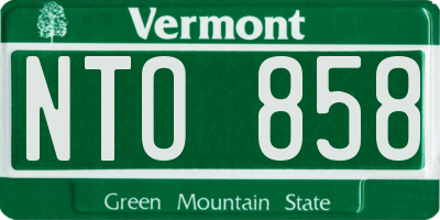 VT license plate NTO858
