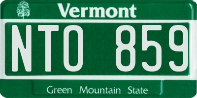 VT license plate NTO859