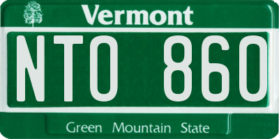 VT license plate NTO860
