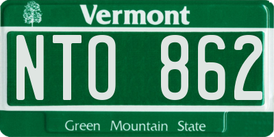 VT license plate NTO862