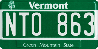 VT license plate NTO863