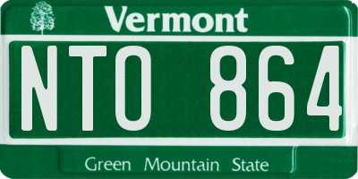 VT license plate NTO864