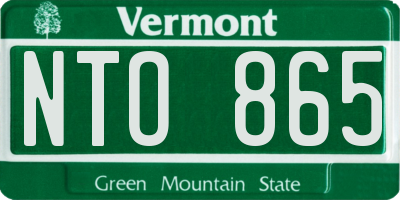 VT license plate NTO865