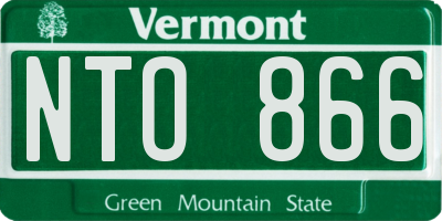VT license plate NTO866