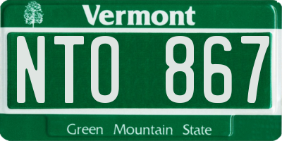 VT license plate NTO867