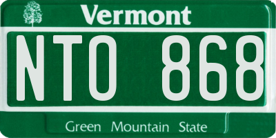 VT license plate NTO868