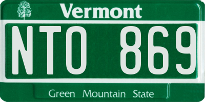 VT license plate NTO869
