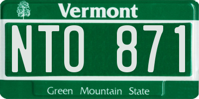 VT license plate NTO871