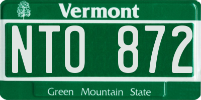 VT license plate NTO872