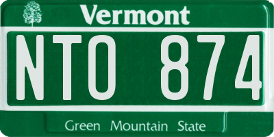 VT license plate NTO874