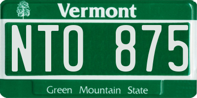VT license plate NTO875
