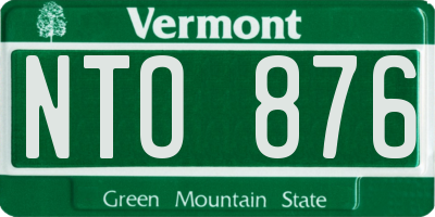 VT license plate NTO876