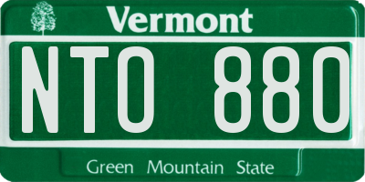 VT license plate NTO880
