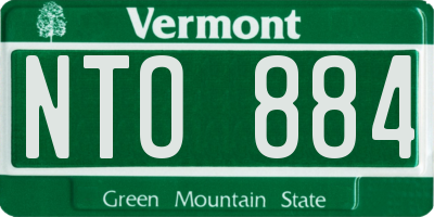 VT license plate NTO884