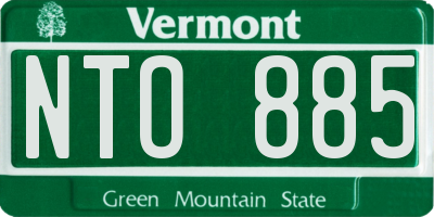 VT license plate NTO885